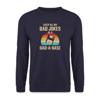 Dad Jokes in Dad a Base - Unisex Pullover - Navy - Vorne - Alina (178cm) & Michal (187cm)