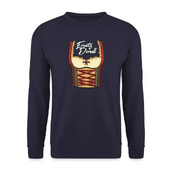 Ersatz Dirndl - Lustig Volksfest - Unisex Pullover - Navy - Vorne - Alina (178cm) & Michal (187cm)