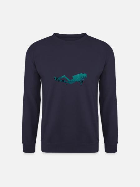 Scuba divers underwater - Unisex Sweatshirt - navy