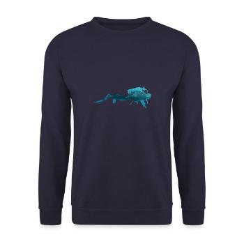 Scuba Diver Underwater Whale Shark - Unisex Sweatshirt - navy - Front - Alina (178cm) & Michal (187cm)