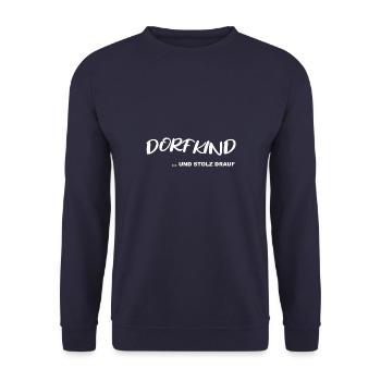 DORFKIND und stolz drauf - Unisex Pullover - Navy - Vorne - Alina (178cm) & Michal (187cm)