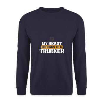 Cœur Trucker Love - Sweat-shirt Unisexe - marine - Devant - Alina (178cm) & Michal (187cm)