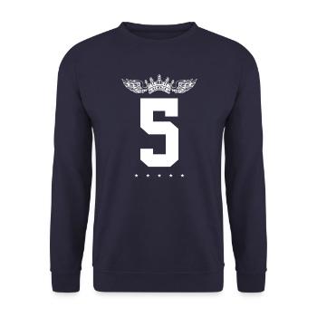 5 Number crown - Unisex Sweatshirt - navy - Front - Alina (178cm) & Michal (187cm)