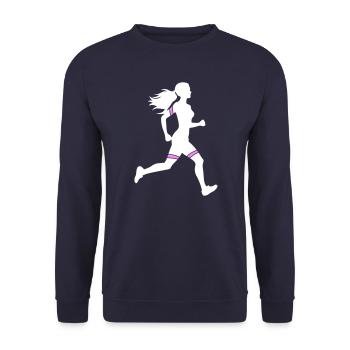 Icône de la femme de la course à pied marathon - Sweat-shirt Unisexe - marine - Devant - Alina (178cm) & Michal (187cm)