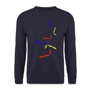E-Cigarette Silhouette - Unisex Sweatshirt - navy - Front - Alina (178cm) & Michal (187cm)
