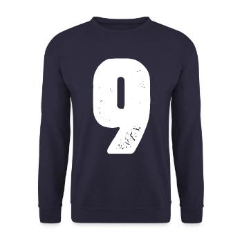 9 Zahl Trikot - Unisex Pullover - Navy - Vorne - Alina (178cm) & Michal (187cm)