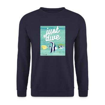 Just Dive - Unisex Sweatshirt - navy - Front - Alina (178cm) & Michal (187cm)