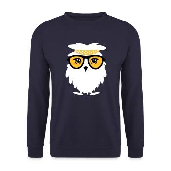 wise owl - Sweat-shirt Unisexe - marine - Devant - Alina (178cm) & Michal (187cm)