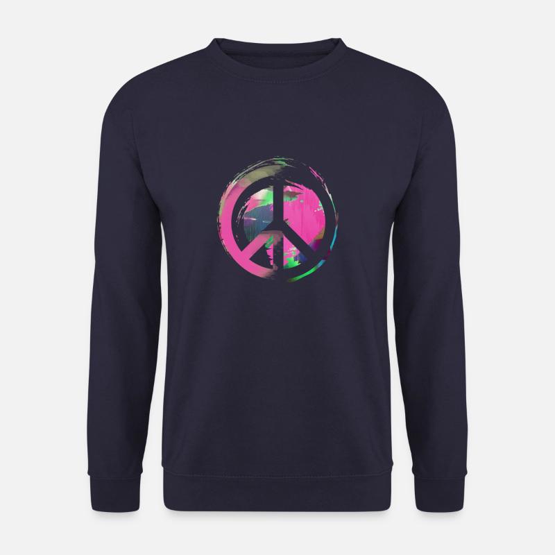 peace, pink,friede,graffiti,blau,bunt - Unisex Pullover - Navy