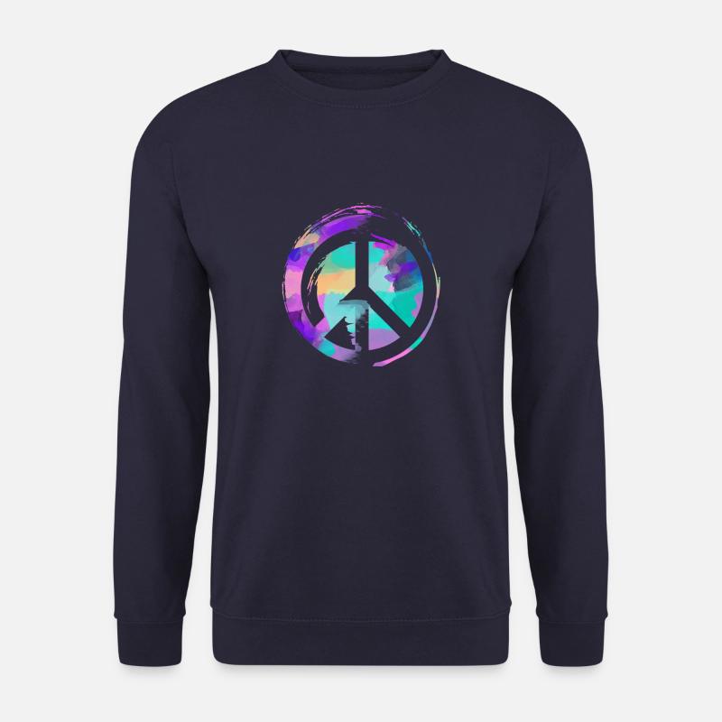 peace, pink,friede,graffiti,blau,bunt - Unisex Pullover - Navy