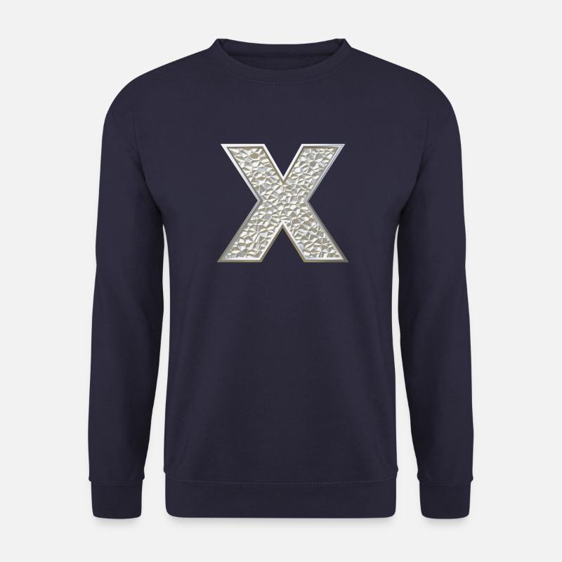 X, letter, initial, monogram, - Unisex Sweatshirt - navy