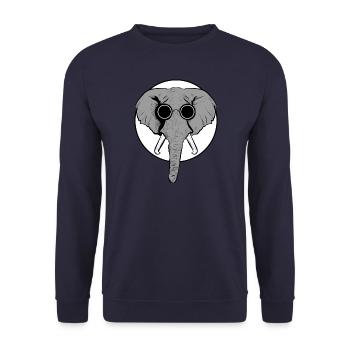 Cooler Elefant - Lustiges Design - Unisex Pullover - Navy - Vorne - Alina (178cm) & Michal (187cm)