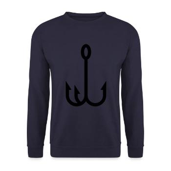 Fishing hook angler icon - Unisex Sweatshirt - navy - Front - Alina (178cm) & Michal (187cm)