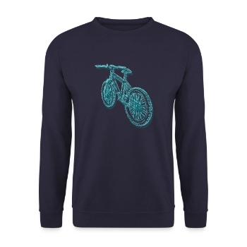 VTT, vélo, vélo, lignes, bleu - Sweat-shirt Unisexe - marine - Devant - Alina (178cm) & Michal (187cm)