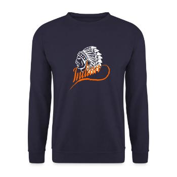 Indianer - Unisex Pullover - Navy - Vorne - Alina (178cm) & Michal (187cm)