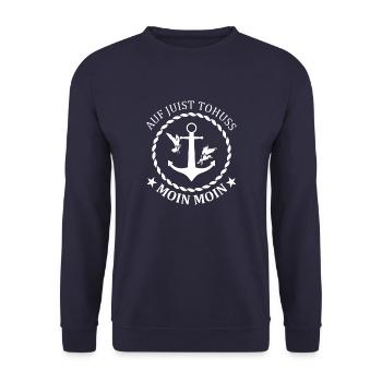 North Sea Juist island Moin - Unisex Sweatshirt - navy - Front - Alina (178cm) & Michal (187cm)