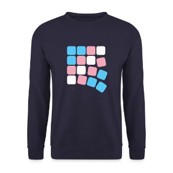 Transgender Pride square field - Unisex Sweatshirt - navy - Front - Alina (178cm) & Michal (187cm)