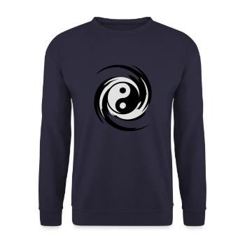 Yin Yang Swirl - Unisex Sweatshirt - navy - Front - Alina (178cm) & Michal (187cm)