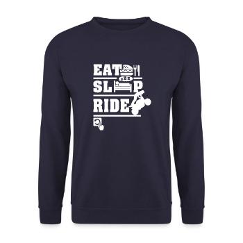 Eat Sleep Ride - Unisex Sweatshirt - navy - Front - Alina (178cm) & Michal (187cm)