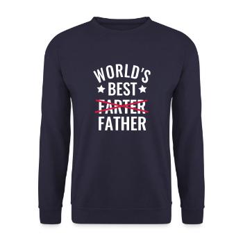 Best Father Fun Gift Idea Funny Best Farter - Unisex Sweatshirt - navy - Front - Alina (178cm) & Michal (187cm)