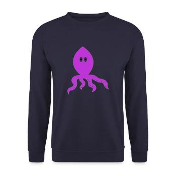 thinking squid - Unisex Sweatshirt - navy - Front - Alina (178cm) & Michal (187cm)