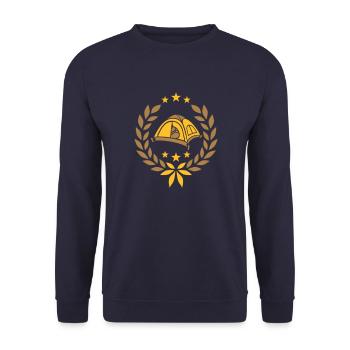 Stars Laurel Wreath Camping Tent - Unisex Sweatshirt - navy - Front - Alina (178cm) & Michal (187cm)