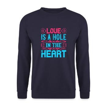 L’amour est un trou dans le cœur - Sweat-shirt Unisexe - marine - Devant - Alina (178cm) & Michal (187cm)