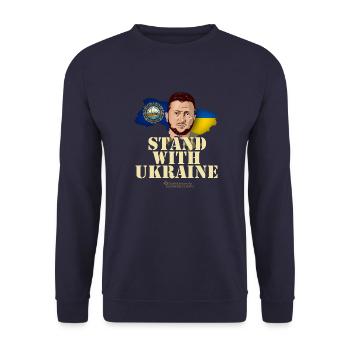 Ukraine New Hampshire Selenskyj - Unisex Pullover - Navy - Vorne - Alina (178cm) & Michal (187cm)