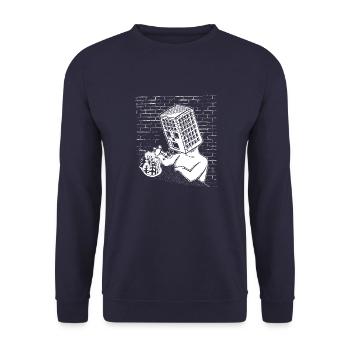 Abholzung - deforestation - Unisex Pullover - Navy - Vorne - Alina (178cm) & Michal (187cm)