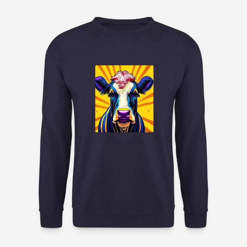 Kuh in der Pop Art - Unisex Pullover - Navy