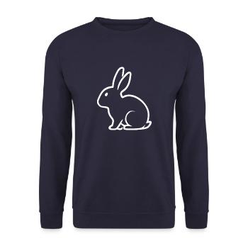 White Rabbit Silhouette - Unisex Sweatshirt - navy - Front - Alina (178cm) & Michal (187cm)
