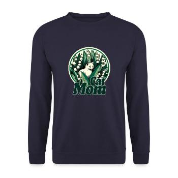 Katzen-Mama - Unisex Pullover - Navy - Vorne - Alina (178cm) & Michal (187cm)