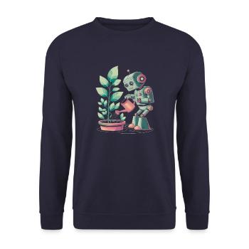 Robot qui arrose des plantes - Sweat-shirt Unisexe - marine - Devant - Alina (178cm) & Michal (187cm)