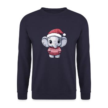 Elephant Christmas Comic - Unisex Sweatshirt - navy - Front - Alina (178cm) & Michal (187cm)