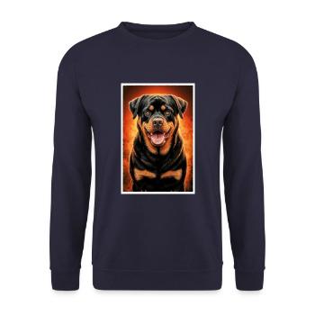 ROTTWEILER MON AMI - Sweat-shirt Unisexe - marine - Devant - Alina (178cm) & Michal (187cm)