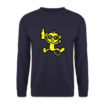 Monkey Party Beer Funny - Unisex Sweatshirt - navy - Front - Alina (178cm) & Michal (187cm)