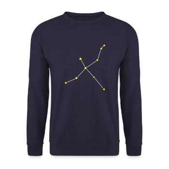 Sternbild Schwan - Unisex Pullover - Navy - Vorne - Alina (178cm) & Michal (187cm)
