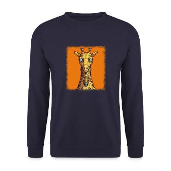 giraffe children joke birthday present giraffes - Unisex Sweatshirt - navy - Front - Alina (178cm) & Michal (187cm)