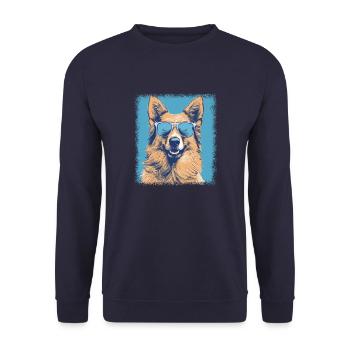 lover beagle dog gift beagle dog mammal dogwalking - Unisex Pullover - Navy - Vorne - Alina (178cm) & Michal (187cm)