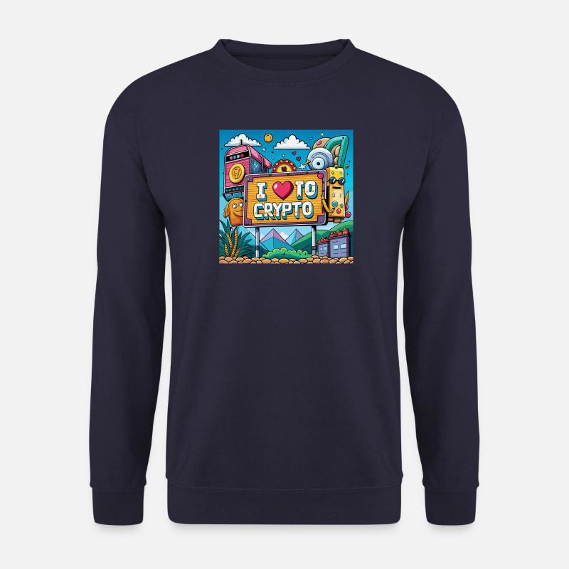 I Love To Crypto - Unisex Pullover - Navy