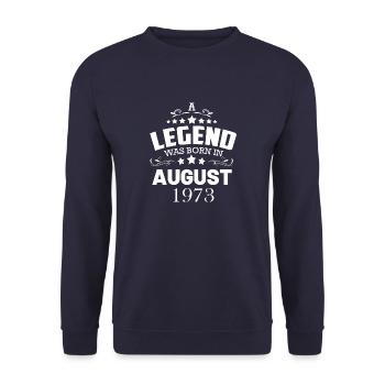 Une légende est née en août 1973 - Sweat-shirt Unisexe - marine - Devant - Alina (178cm) & Michal (187cm)