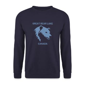 Great Bear Lake Silhouette Design - Vacation in Cana - Unisex Sweatshirt - navy - Front - Alina (178cm) & Michal (187cm)