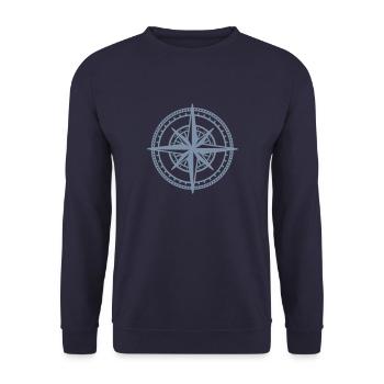 Compass | Signpost | Maritime - Unisex Sweatshirt - navy - Front - Alina (178cm) & Michal (187cm)
