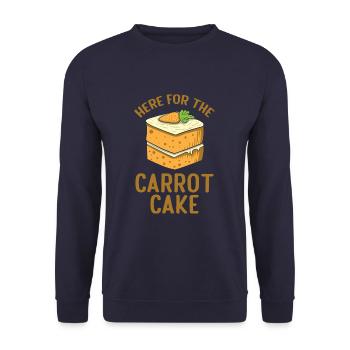 Here For The Carrot Cake Funny Cake Food Lover - Unisex Pullover - Navy - Vorne - Alina (178cm) & Michal (187cm)