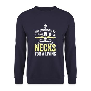 Drôle chiropraticien Chirurgien de la colonne vertébrale Chiropratique - Sweat-shirt Unisexe - marine - Devant - Alina (178cm) & Michal (187cm)
