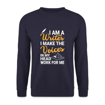 I'm A Writer Quote Funny Author Novelist Writing - Unisex Pullover - Navy - Vorne - Alina (178cm) & Michal (187cm)