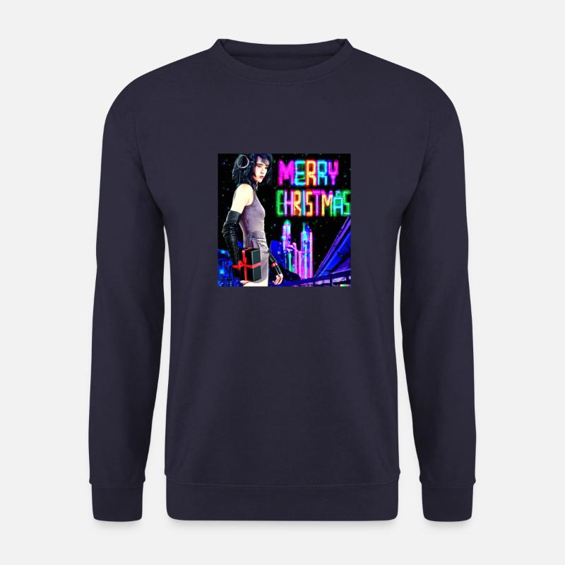 DALL E 2022 12 08 00 03 42 merry christmas - Unisex Pullover - Navy