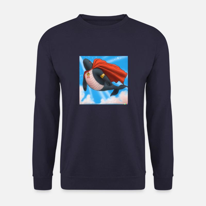 Flying Whale - Unisex Pullover - Navy
