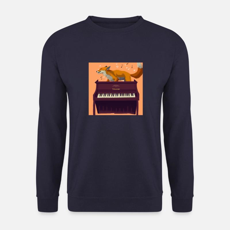 Fuchs auf Klavier - Unisex Pullover - Navy
