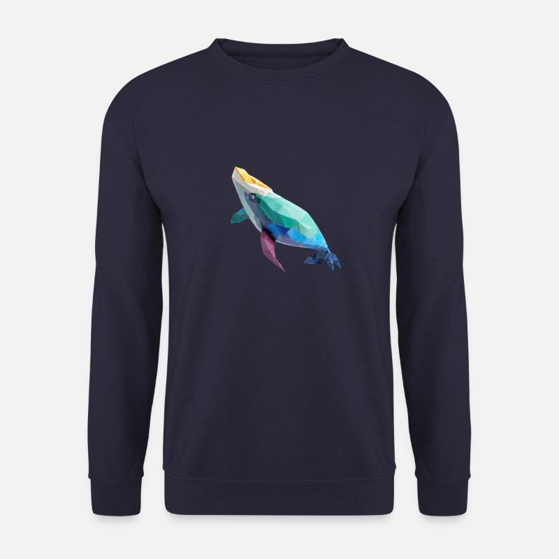 Origami Geometrie Wal bunt modern arty - Unisex Pullover - Navy